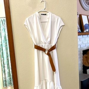 Zara white midi dress